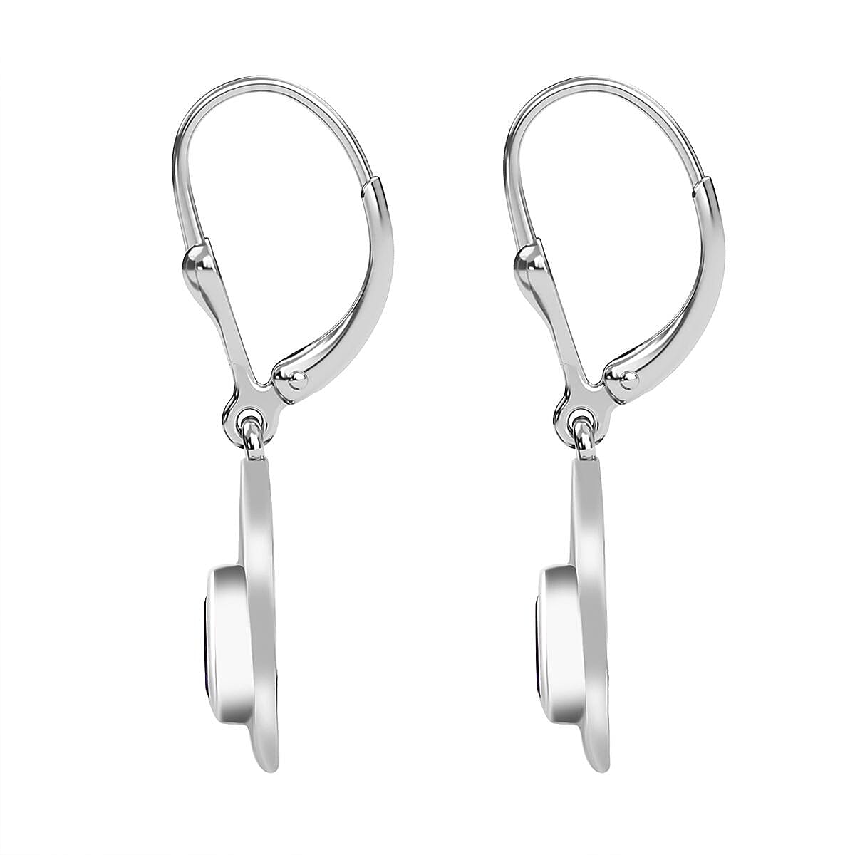 Blue Sapphire Solitaire Earrings in Platinum Overlay Sterling Silver 1.15 Ct 7768565 3