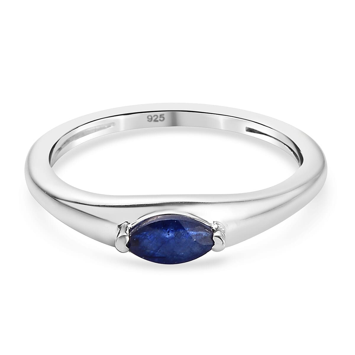 Fissure Filled Blue Sapphire Solitaire Ring in Sterling Silver 7442289 0