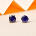 Masoala Sapphire Solitaire Stud Earrings in Platinum Overlay Sterling Silver 2.32 Ct