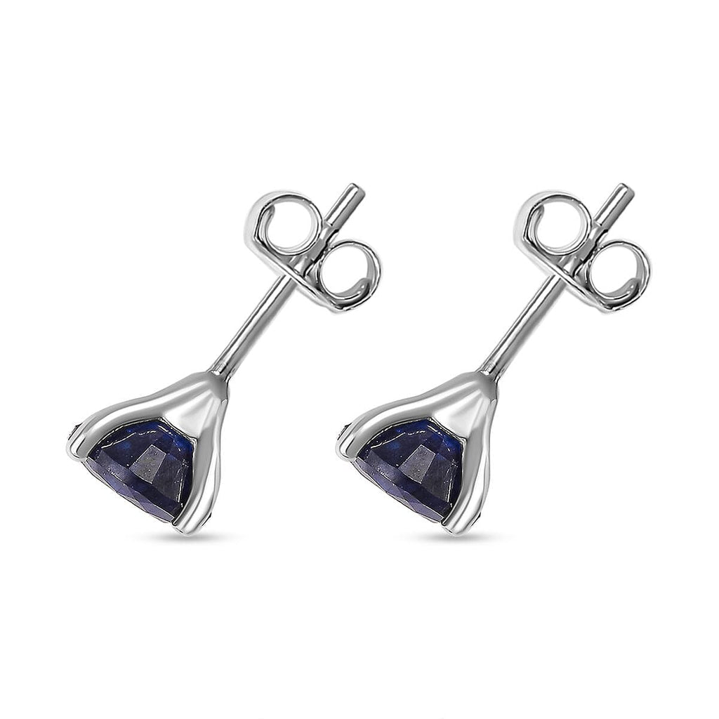 Masoala Sapphire Solitaire Stud Earrings in Platinum Overlay Sterling Silver 2.32 Ct