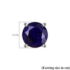 Masoala Sapphire Solitaire Stud Earrings in Platinum Overlay Sterling Silver 2.32 Ct