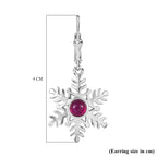 Ruby Solitaire Lever Back Earring in Rhodium Overlay Sterling Silver 1.83 Ct.