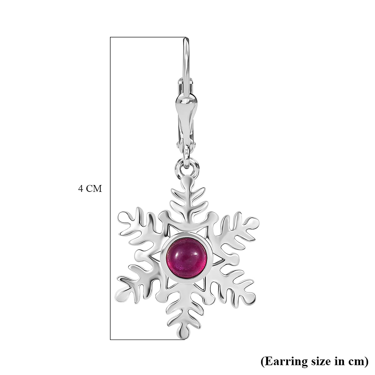 Ruby Solitaire Lever Back Earring in Rhodium Overlay Sterling Silver 1.83 Ct. 7986418 6