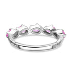 Pink Sapphire 5 Stone Ring in Platinum Overlay Sterling Silver 1.54 Ct