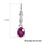 Fissure Filled Pink Sapphire Earring with Lever Back in Platinum Overlay Sterling Silver 2.14 Ct.