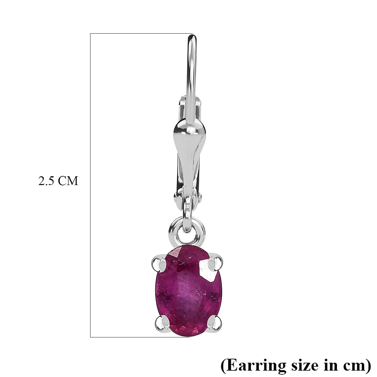 Fissure Filled Pink Sapphire Earring with Lever Back in Platinum Overlay Sterling Silver 2.14 Ct. 8100013 11