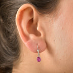 Fissure Filled Pink Sapphire Earring with Lever Back in Platinum Overlay Sterling Silver 2.14 Ct.