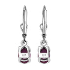 Fissure Filled Pink Sapphire Earring with Lever Back in Platinum Overlay Sterling Silver 2.14 Ct.