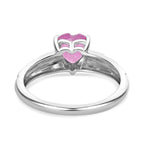 Pink Sapphire Heart Ring in Sterling Silver 1.00 Ct.