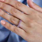 Fissure Filled Pink Sapphire  Ring in Platinum Overlay Sterling Silver 1.30 ct  1.345  Ct.