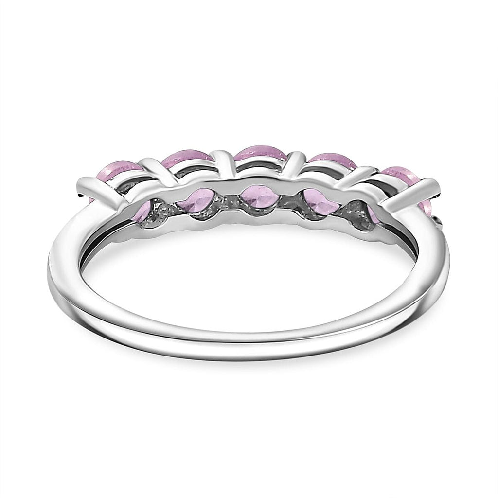 Fissure Filled Pink Sapphire  Ring in Platinum Overlay Sterling Silver 1.30 ct  1.345  Ct.