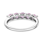 Fissure Filled Pink Sapphire  Ring in Platinum Overlay Sterling Silver 1.30 ct  1.345  Ct.