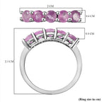 Fissure Filled Pink Sapphire  Ring in Platinum Overlay Sterling Silver 1.30 ct  1.345  Ct.