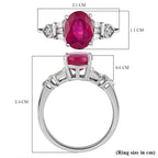 Collectors Edition - Extremely Rare Vivid Pink Sapphire & Natural Zircon Ring in Platinum Overlay Sterling Silver 2.65 Ct.