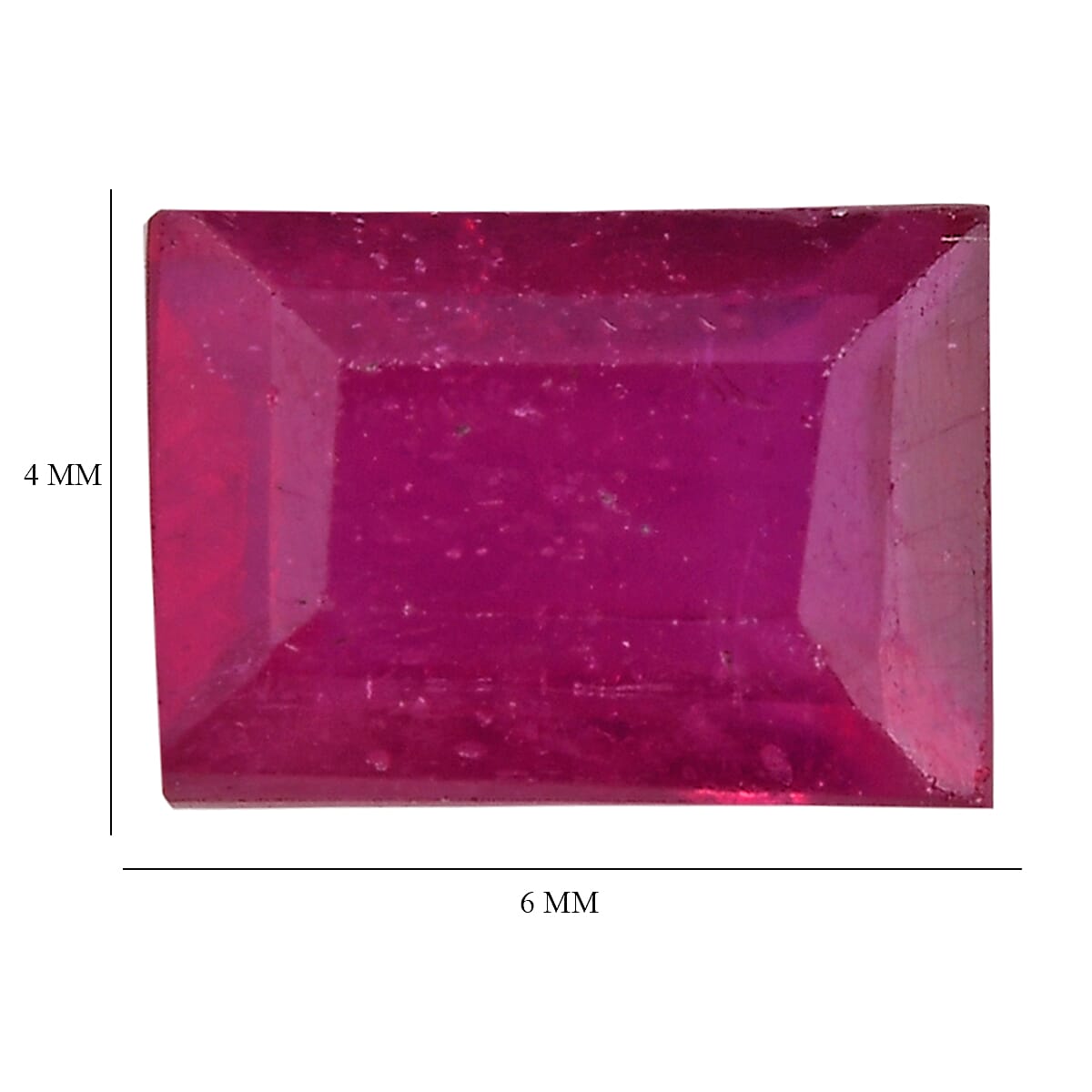 0.95 Ct. Fissure Filled Ruby Loose Gemstone in Baguette Shape 8062381 4