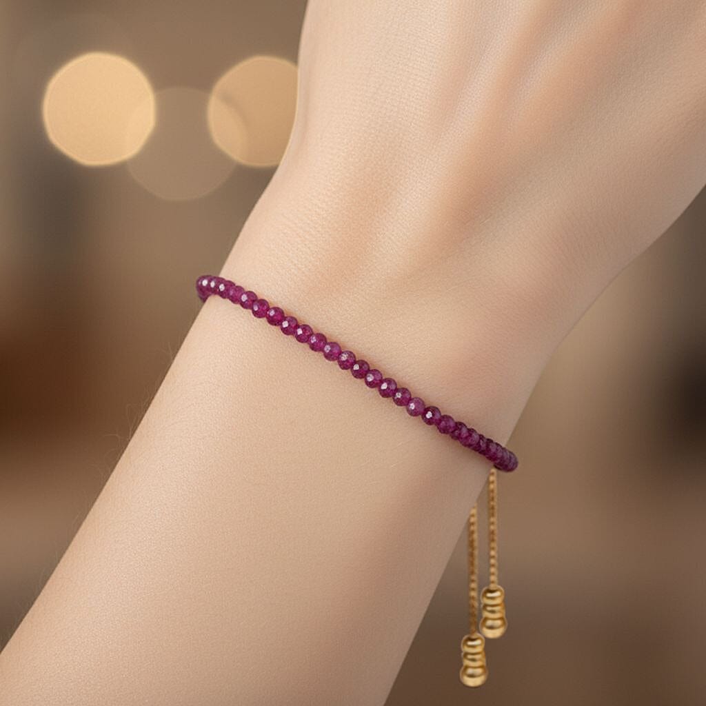 Ruby Bracelet (Size 6.5 - 8 Adjustable) in Yellow Gold Plated Sterling Silver 7.00 Ct. 8323647 3