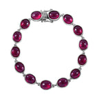 Tucson Special - African Ruby Bracelet (Size 8) in Rhodium Overlay Sterling Silver 43.00 Ct, Silver Wt 14.00 GM