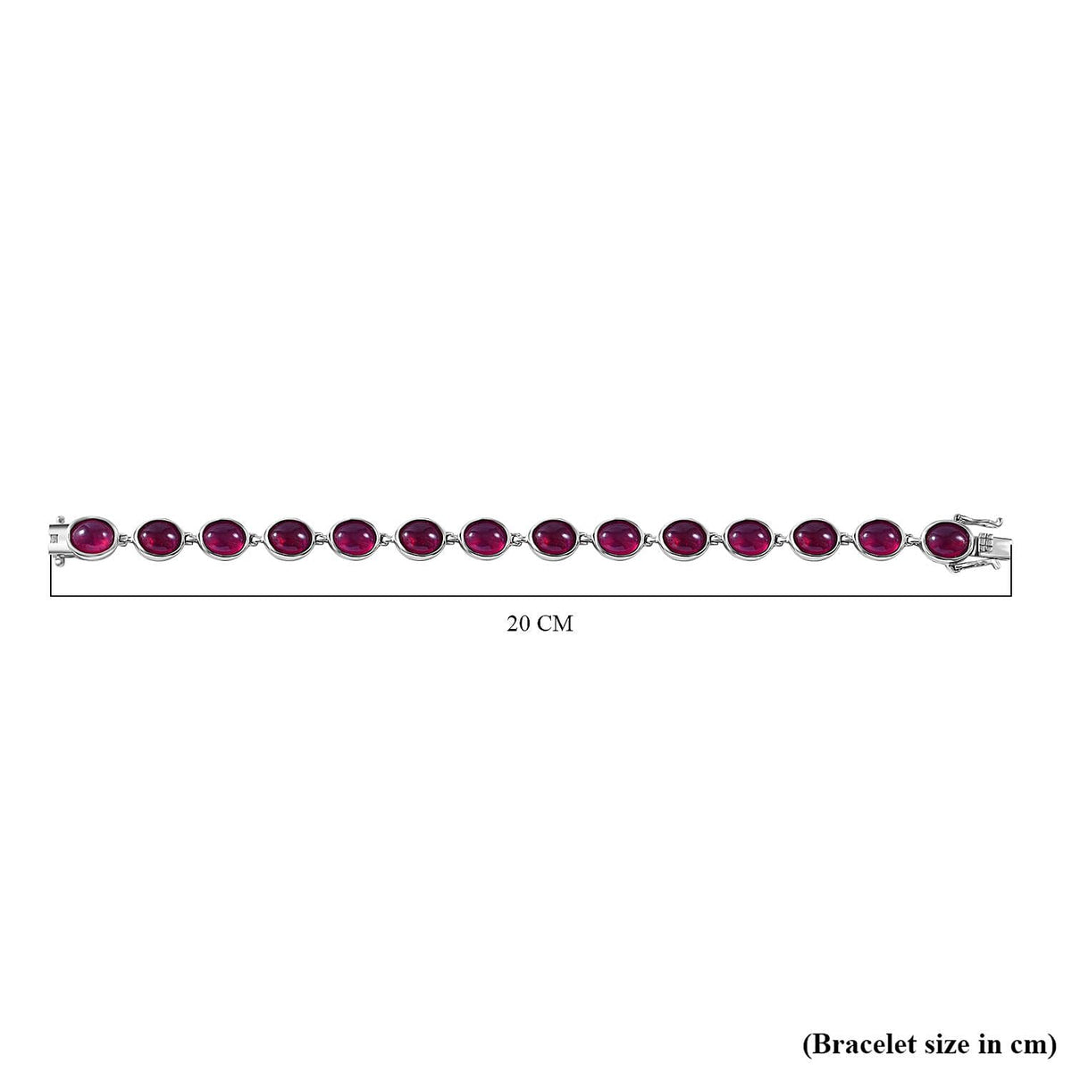 African Ruby Tennis Bracelet (Size - 7) in Rhodium Overlay Sterling Silver 7721370 4