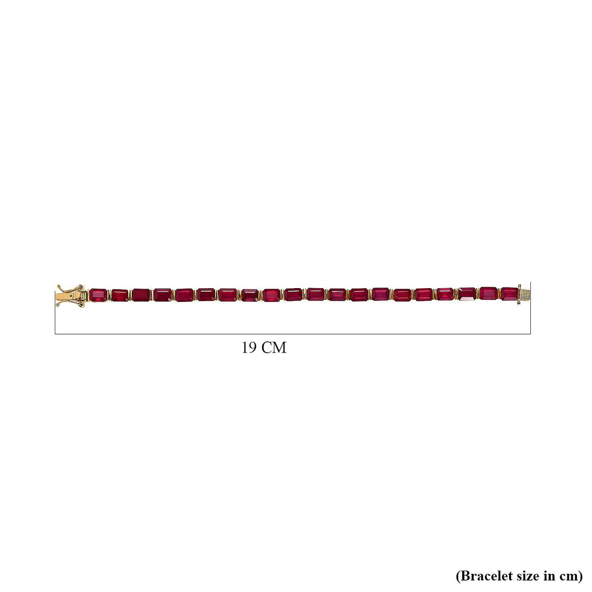 Ruby Tennis Bracelet (Size - 7) in 18K Vermeil Yellow Gold Sterling Silver 29.30 Ct, Silver Wt. 9.95 Gms 7578527 4