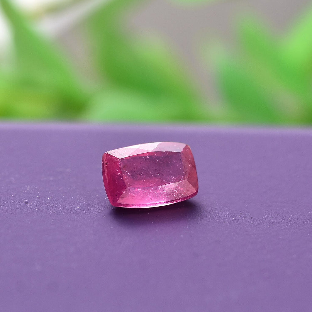 Fissure Filled Ruby Loose Gemstone in Cushion Shape 0.53 Ct.