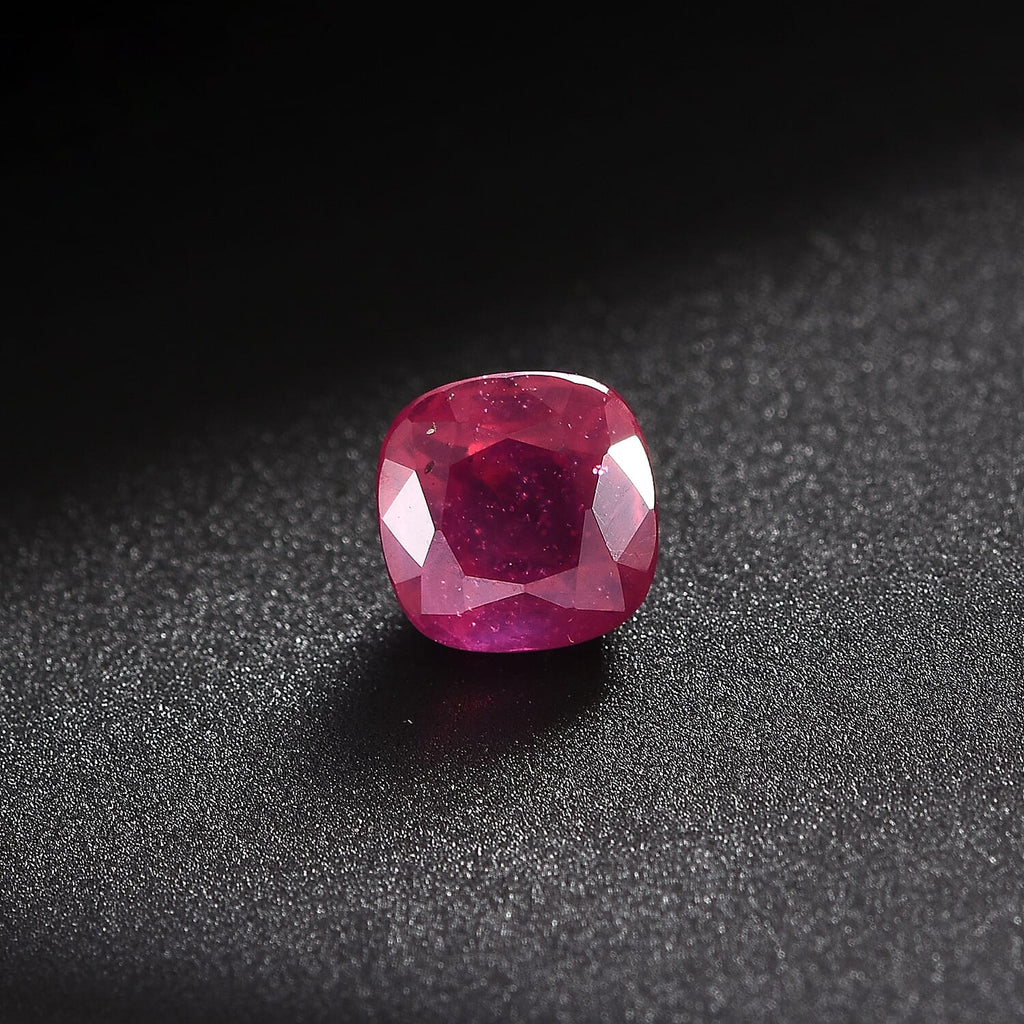 Fissure Filled Ruby Cushion Shape Gemstone 1.01 Ct.