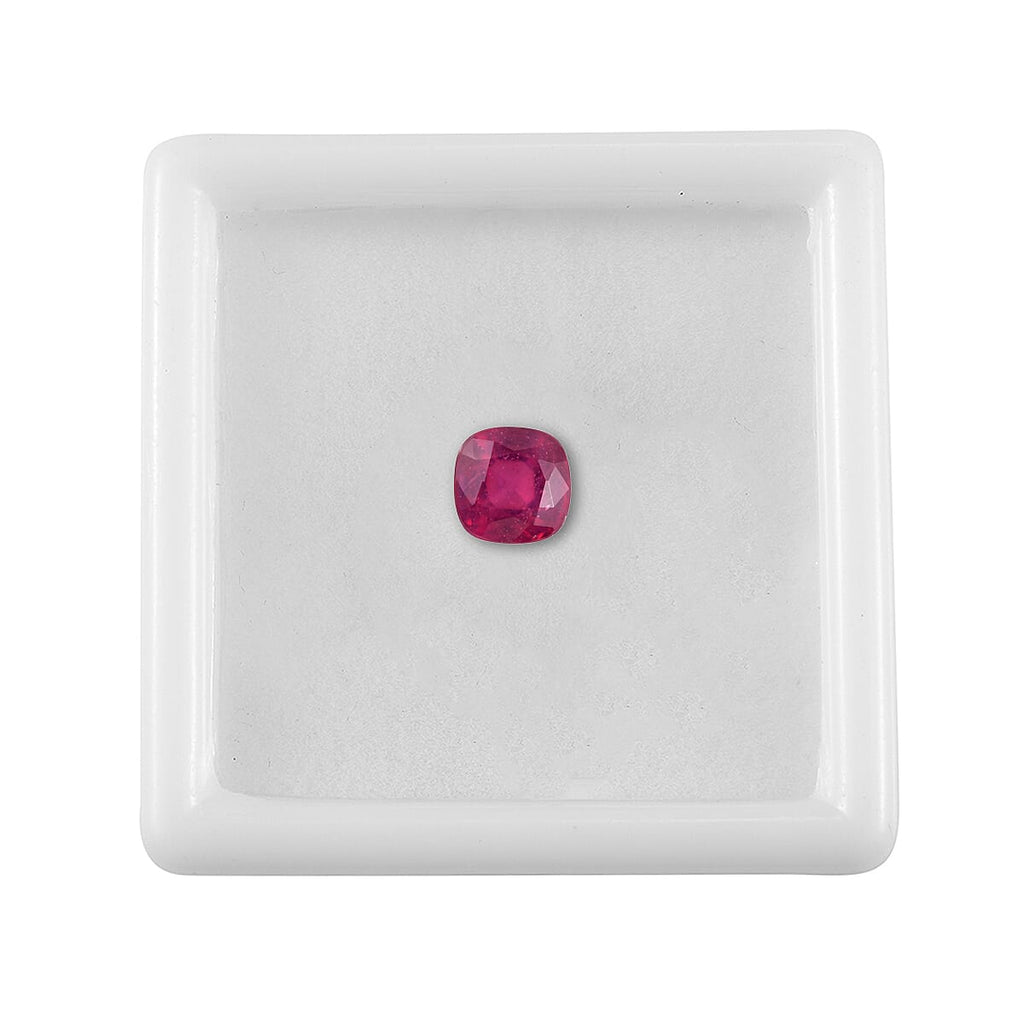 Fissure Filled Ruby Cushion Shape Gemstone 1.01 Ct.