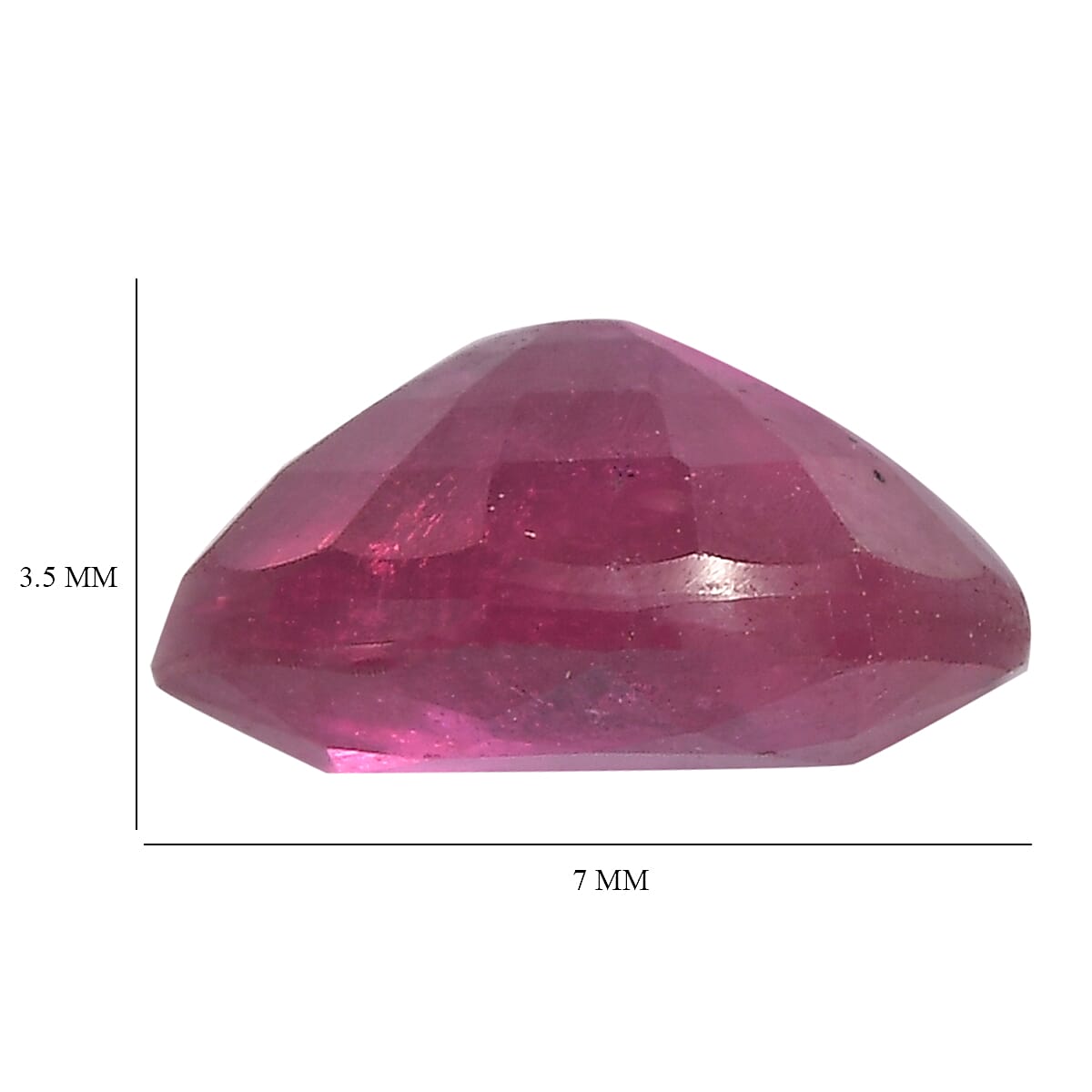 0.58 Ct. Fissure Filled Ruby Loose Gemstone in D Shape 8062383 5