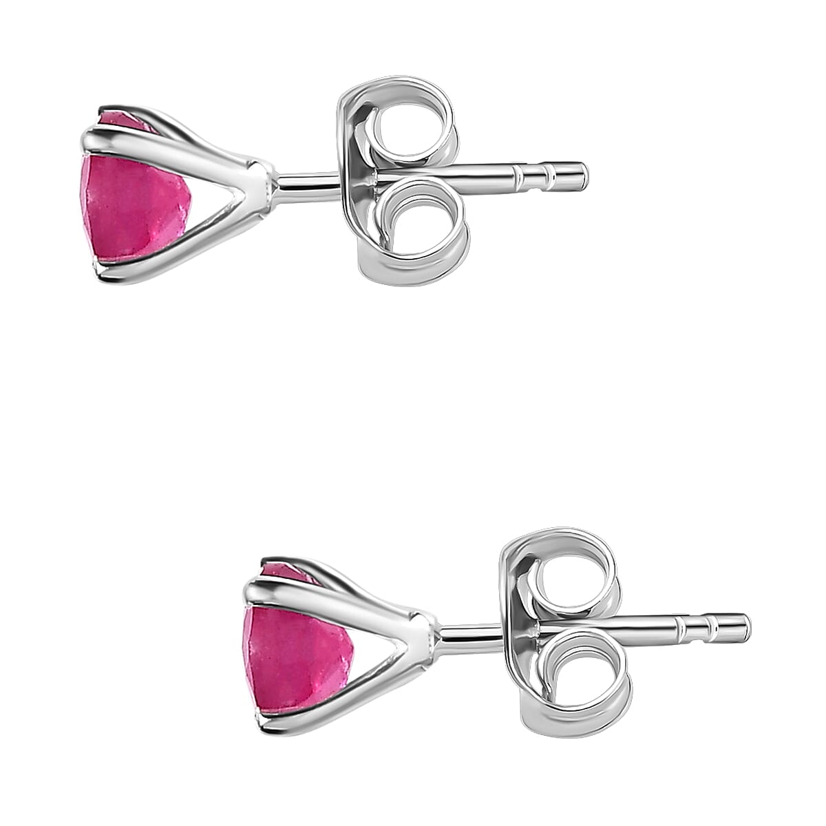 Ruby Solitaire Stud Earrings in Sterling Silver 7545695 4