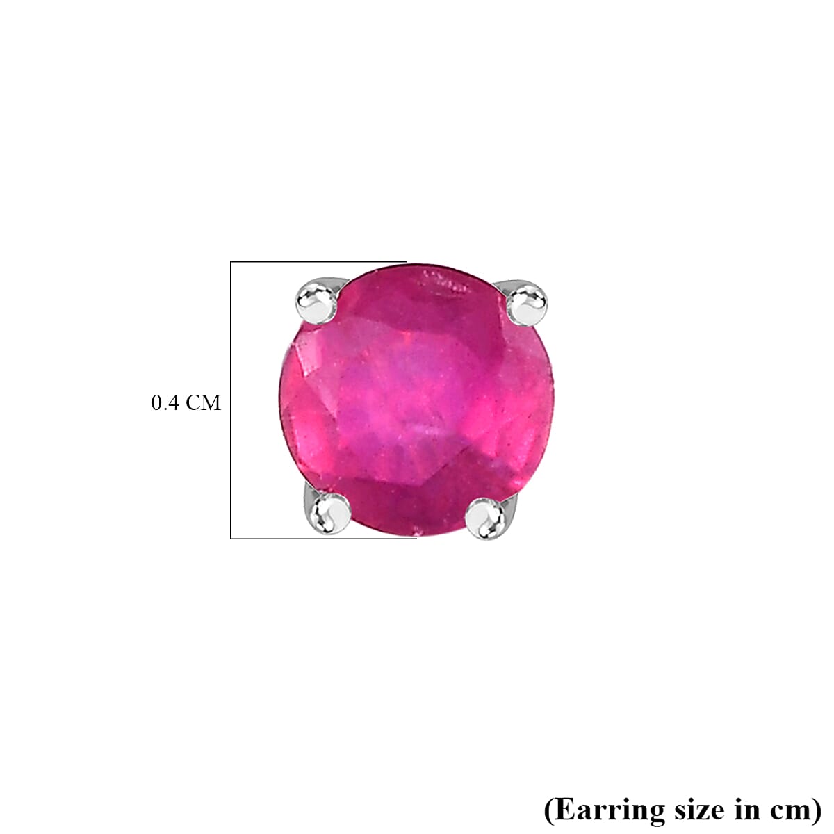 Ruby Solitaire Stud Earrings in Sterling Silver 7545695 5