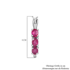 African Ruby Hoop Earrings in Platinum Overlay Sterling Silver 1.65 Ct