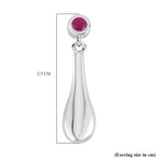 LUCY Q - Drop Collection Ruby Earring with Push Back in Rhodium Overlay Sterling Silver