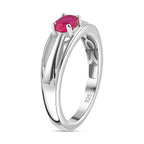 Fissure Filled Ruby  Fancy Ring in Platinum Overlay Sterling Silver 0.56 ct  0.559  Ct.