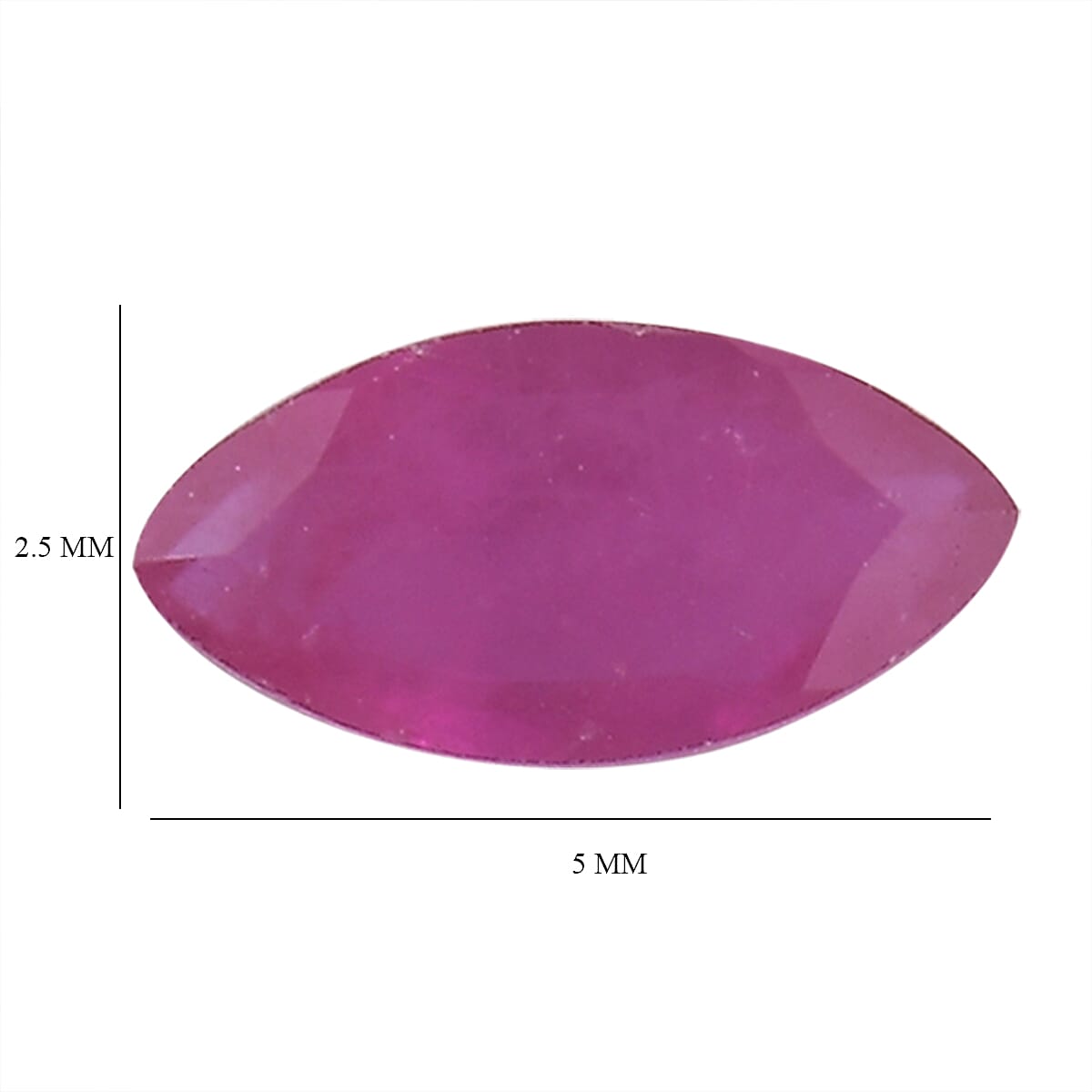 Set of 3 Fissure Filled Ruby Loose Gemstones in Marquee Shape 0.56 Ct. 8062385 4