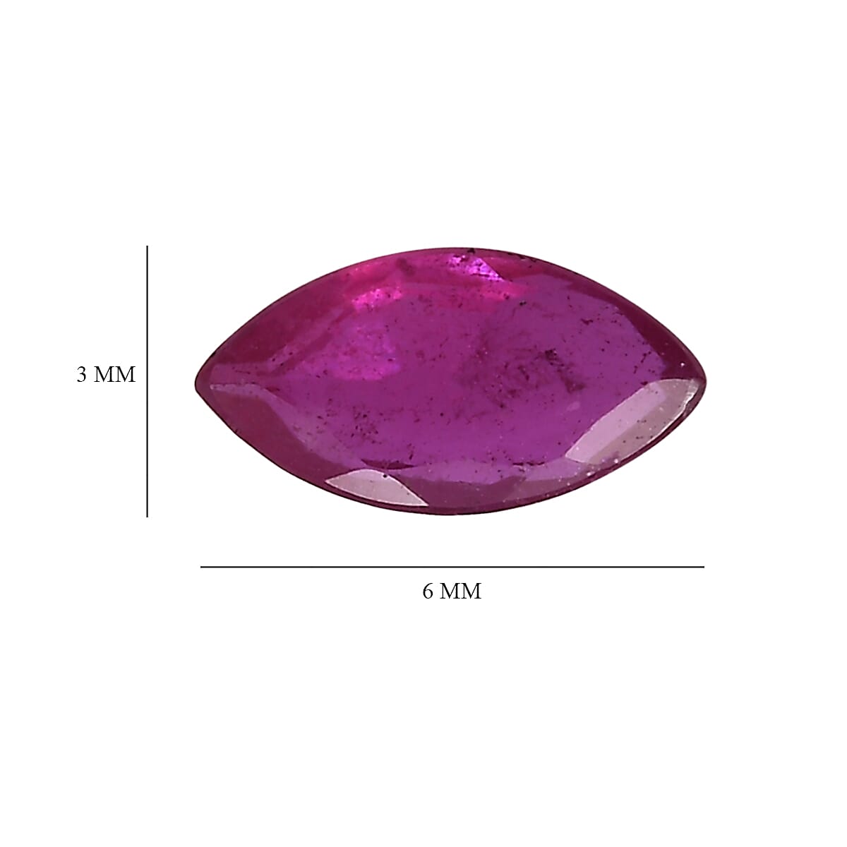 Set of 3 Fissure Filled Ruby Loose Gemstones in Marquee Shape 0.9 Ct. 8072238 4
