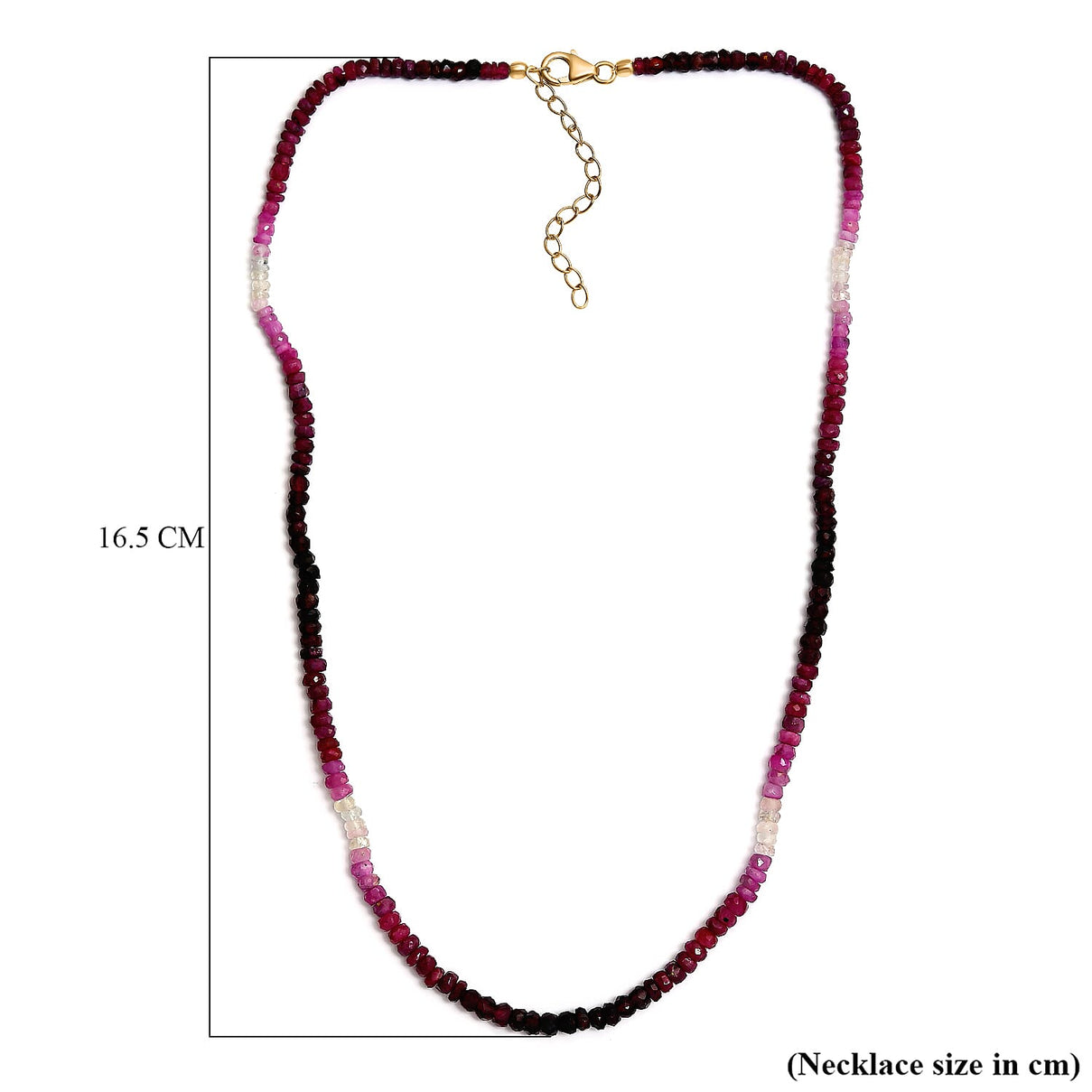 Shades of Ruby Necklace (Size - 20 with Ext.) in 18K Gold Vermeil Plated Sterling Silver 7588159 5