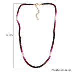 Shades of Ruby Necklace (Size - 20 with Ext.) in 18K Vermeil Gold Plated Sterling Silver 62.77 Ct.