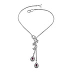 Royal Bali Collection - Ruby (FF) Dragon Necklace (Size - 18) in Sterling Silver 31.50 GM