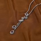 Royal Bali Collection - Ruby (FF) Dragon Necklace (Size - 18) in Sterling Silver 31.50 GM