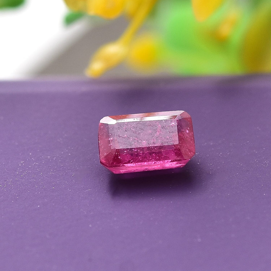 Fissure Filled Ruby Loose Gemstone in Octagon Shape 0.75 Ct.
