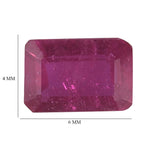 Fissure Filled Ruby Loose Gemstone in Octagon Shape 0.75 Ct.