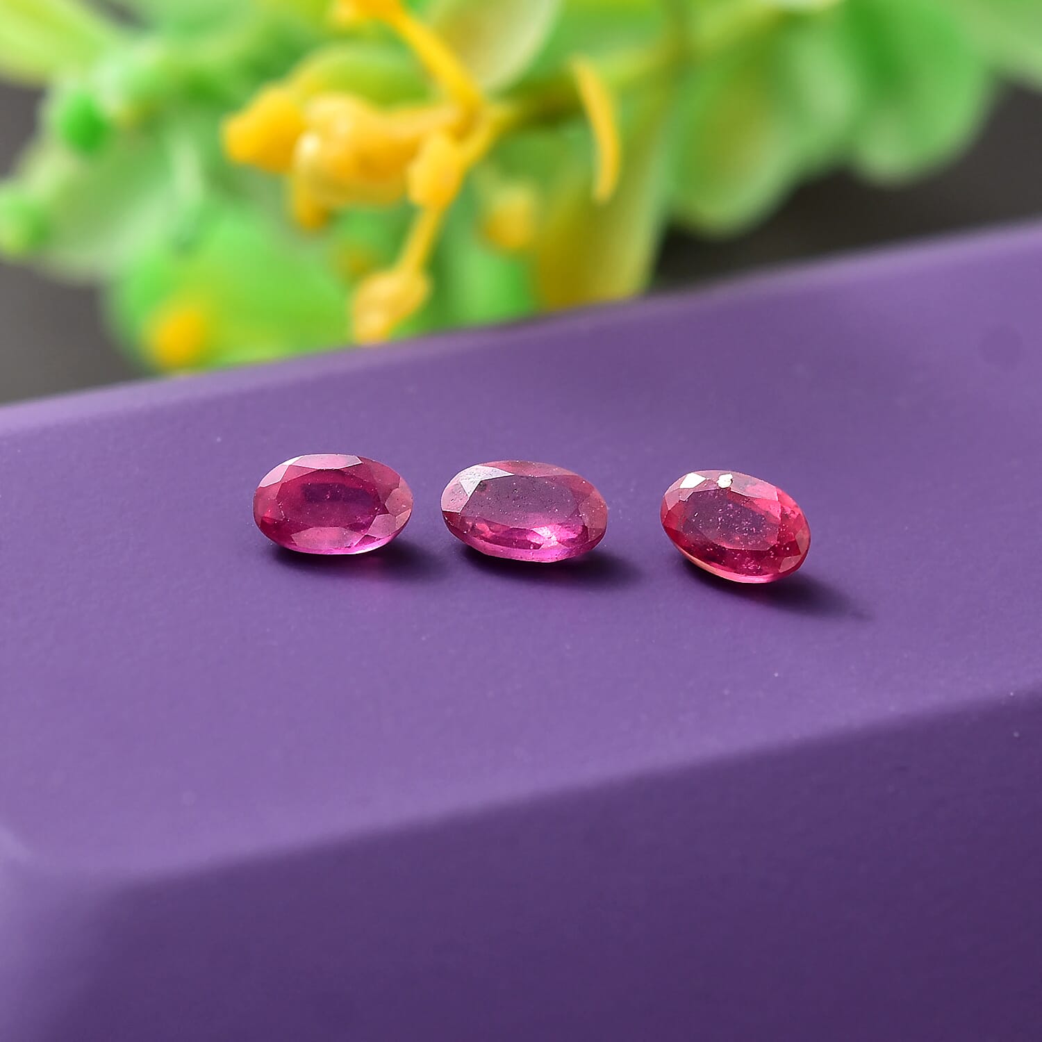 Set of 3 Fissure Filled Ruby Loose  in Loose Gemstones in Oval Shape 0.85 Ct. 8062389 1