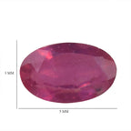 Fissure Filled Ruby Loose Gemstone in Oval Shape 0.85 Ct.