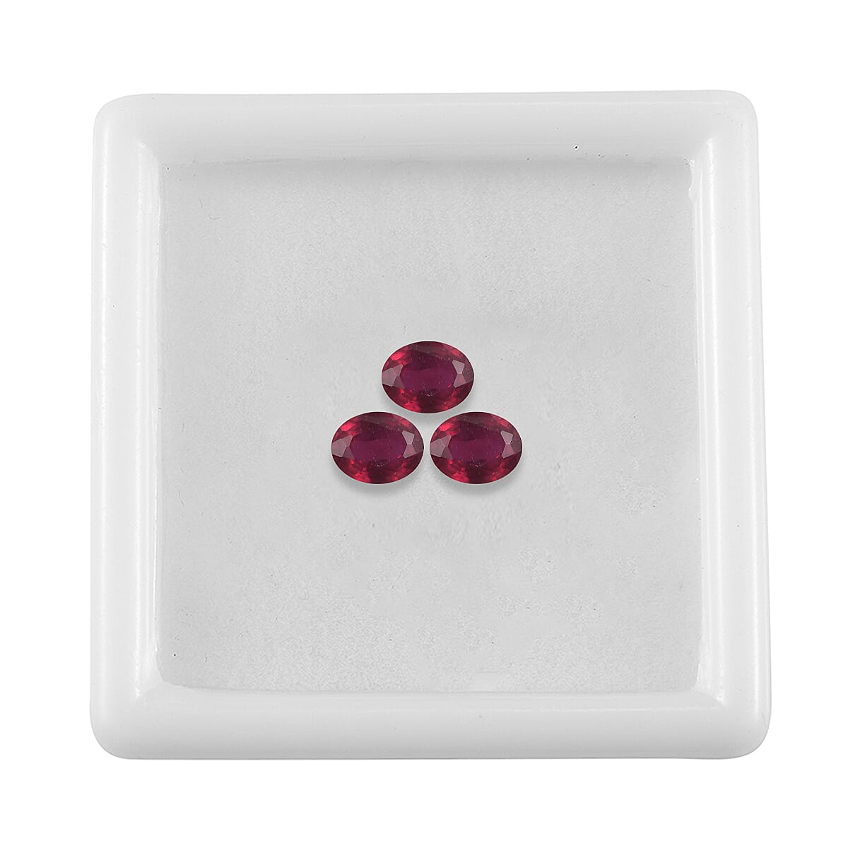 Set of 3 Fissure Filled Ruby Loose Gemstones in Oval Shape 1.34 Ct. 8062390 3