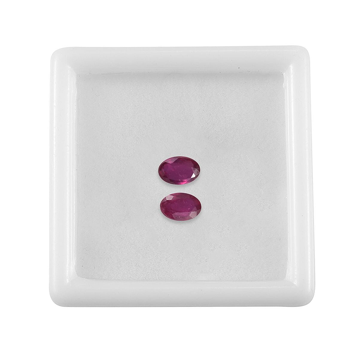 Set of 2 Fissure Filled Ruby Loose Gemstones in Oval Shape (6x4mm) 7932396 4