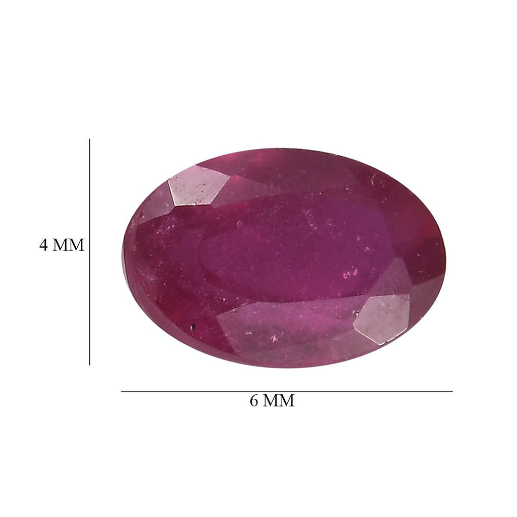 Fissure Filled Ruby Oval 6x4 mm