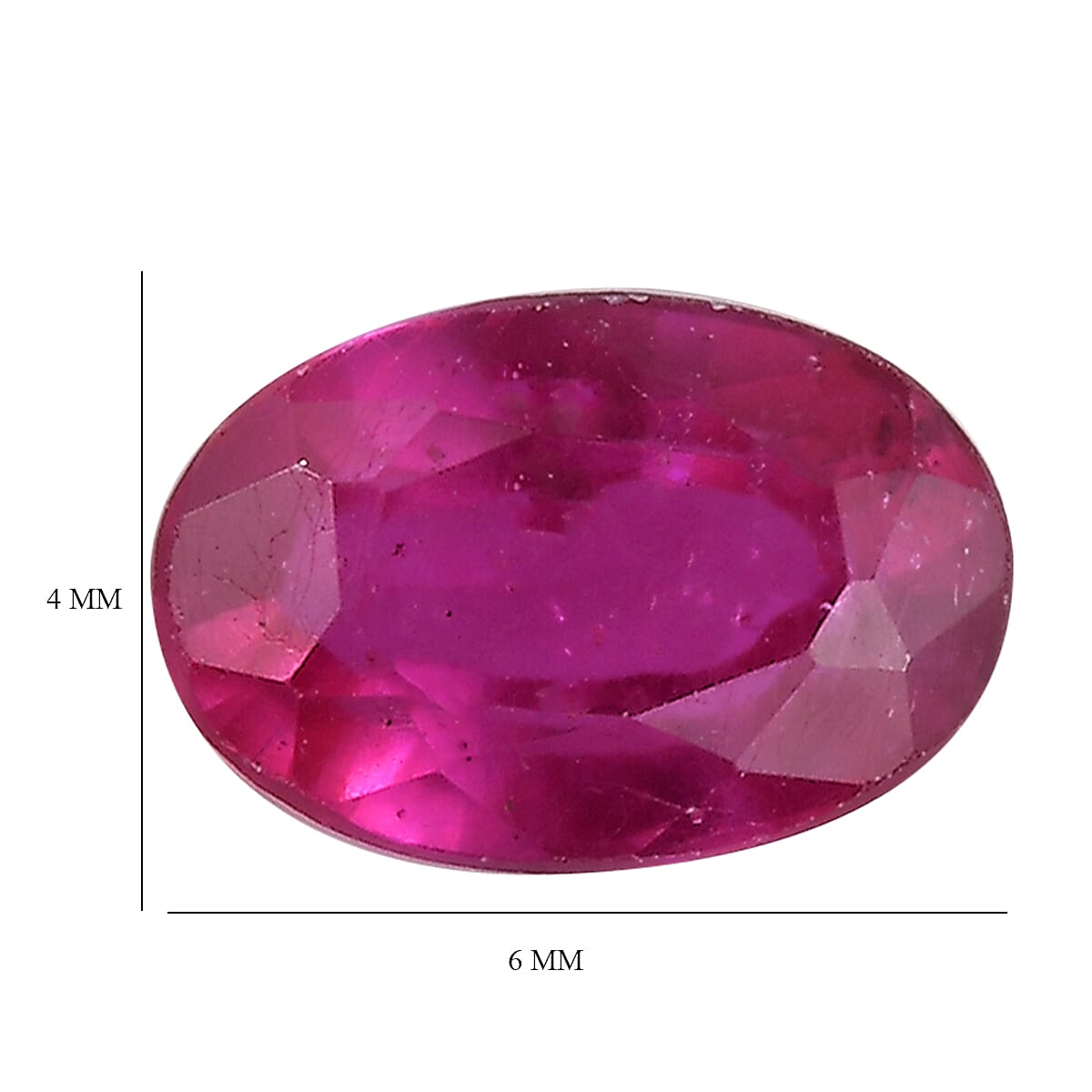 0.63 Ct. Fissure Filled Ruby Loose Gemstone in Oval Shape 8062391 4