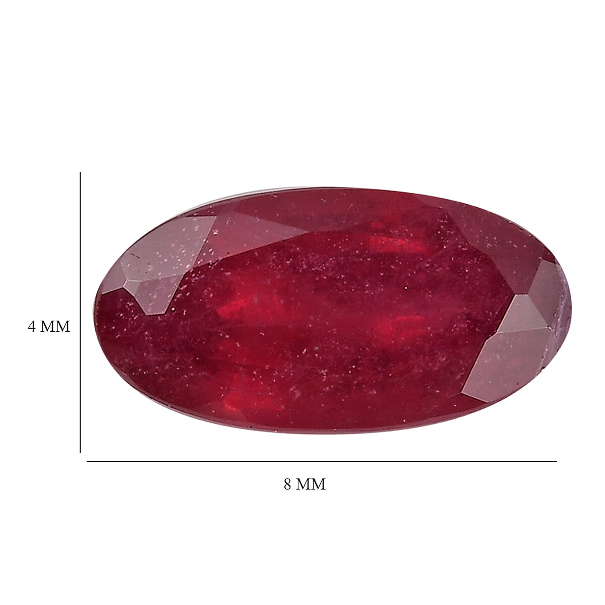 0.86 Ct. Fissure Filled Ruby Loose Gemstone in Oval Shape 8062393 4