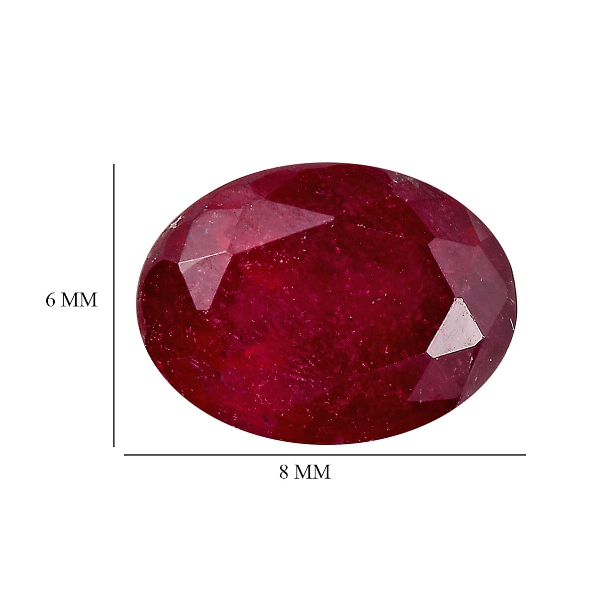 1.50 Ct. Fissure Filled Ruby Loose Gemstone in Oval Shape 8062394 4