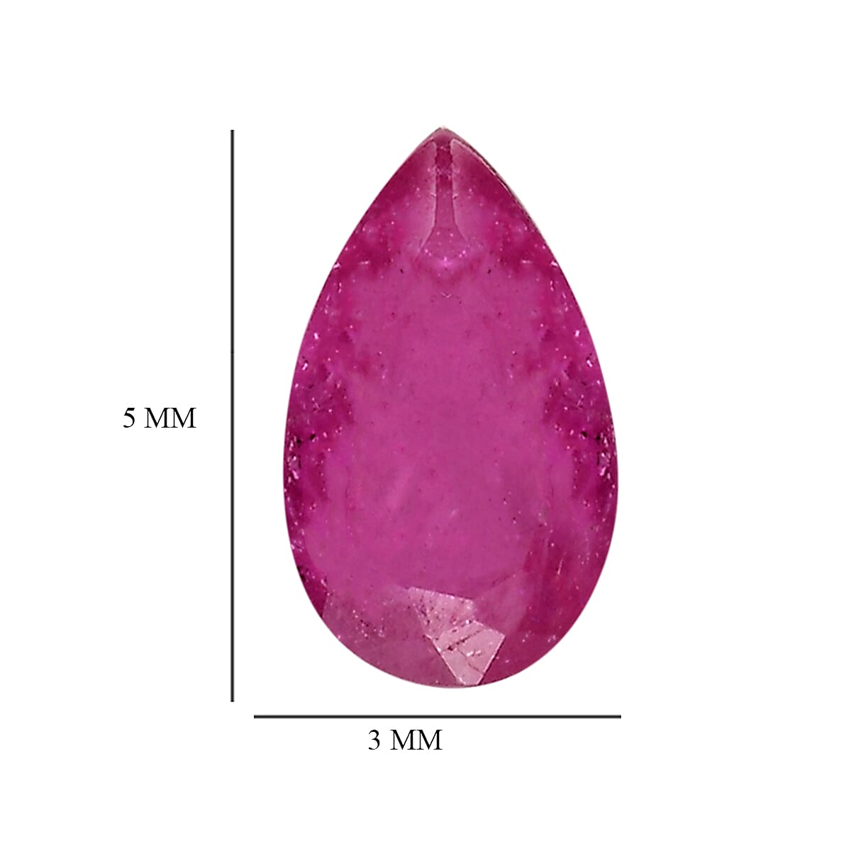 Set of 3 Fissure Filled Ruby Loose Gemstones in Pear Shape 0.75 Ct. 8062397 4