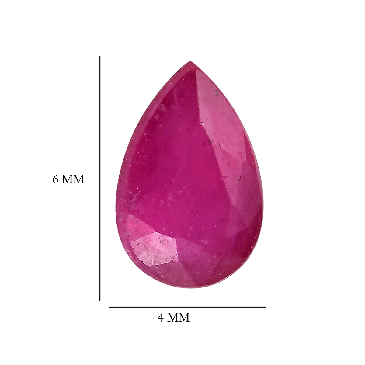 0.46 Ct. Fissure Filled Ruby Loose Gemstone in Pear Shape 8062398 5